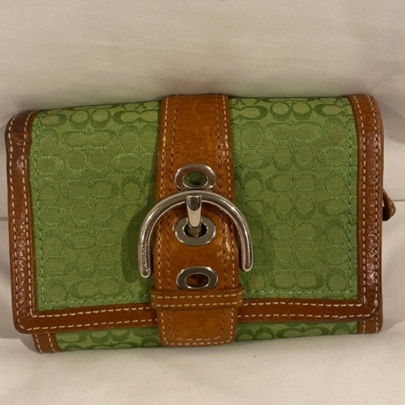 Coach Bags Rare Coach Green Jacquard Signature Genuine Leather